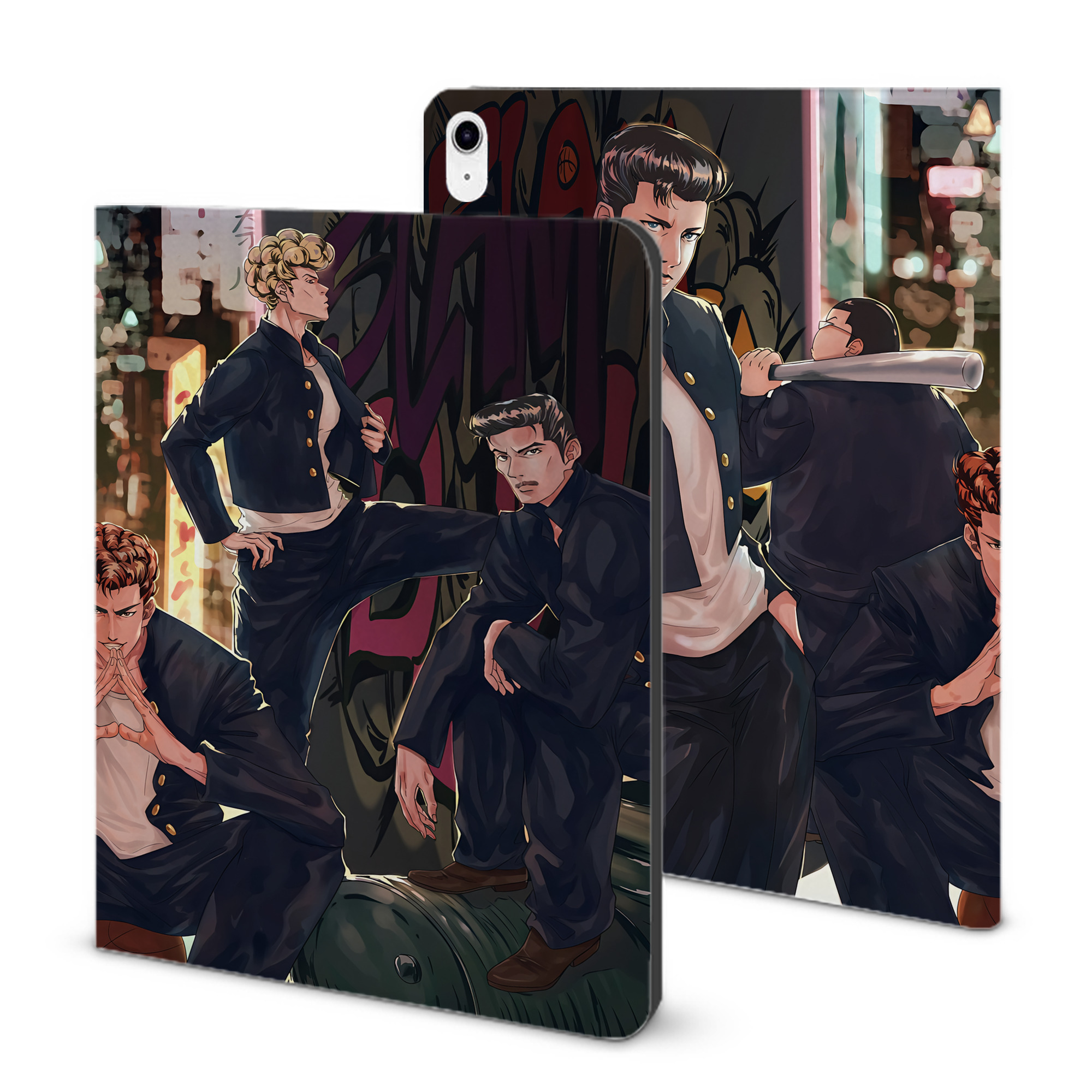 （画像用） SLAM DUNK／スラムダンク IPad ケース ブック型 PUレザー TPU 耐衝撃 軽量 薄型 ペン収納なし 全面保護 IPad 各モデル対応